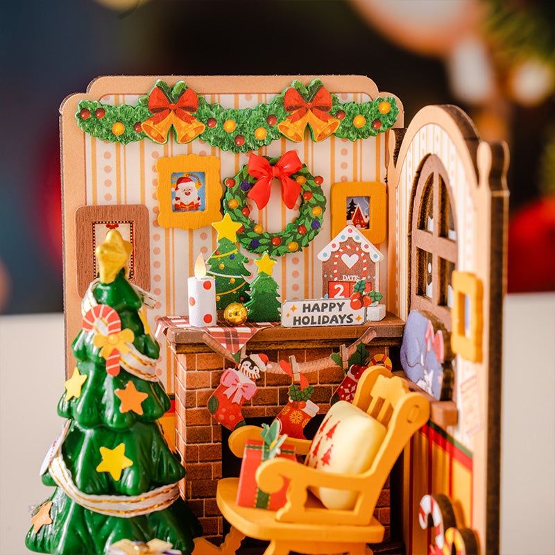 Christmas Fireplace DIY Miniature House Kit