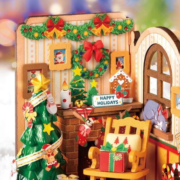 Christmas Fireplace DIY Miniature House Kit