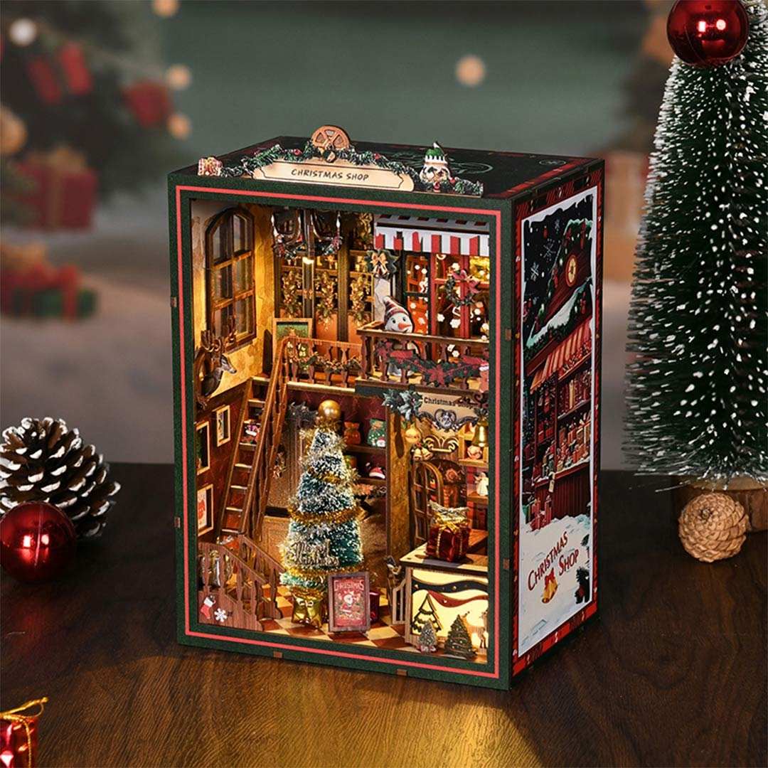 Christmas Shop DIY Wooden Book Nook Kit