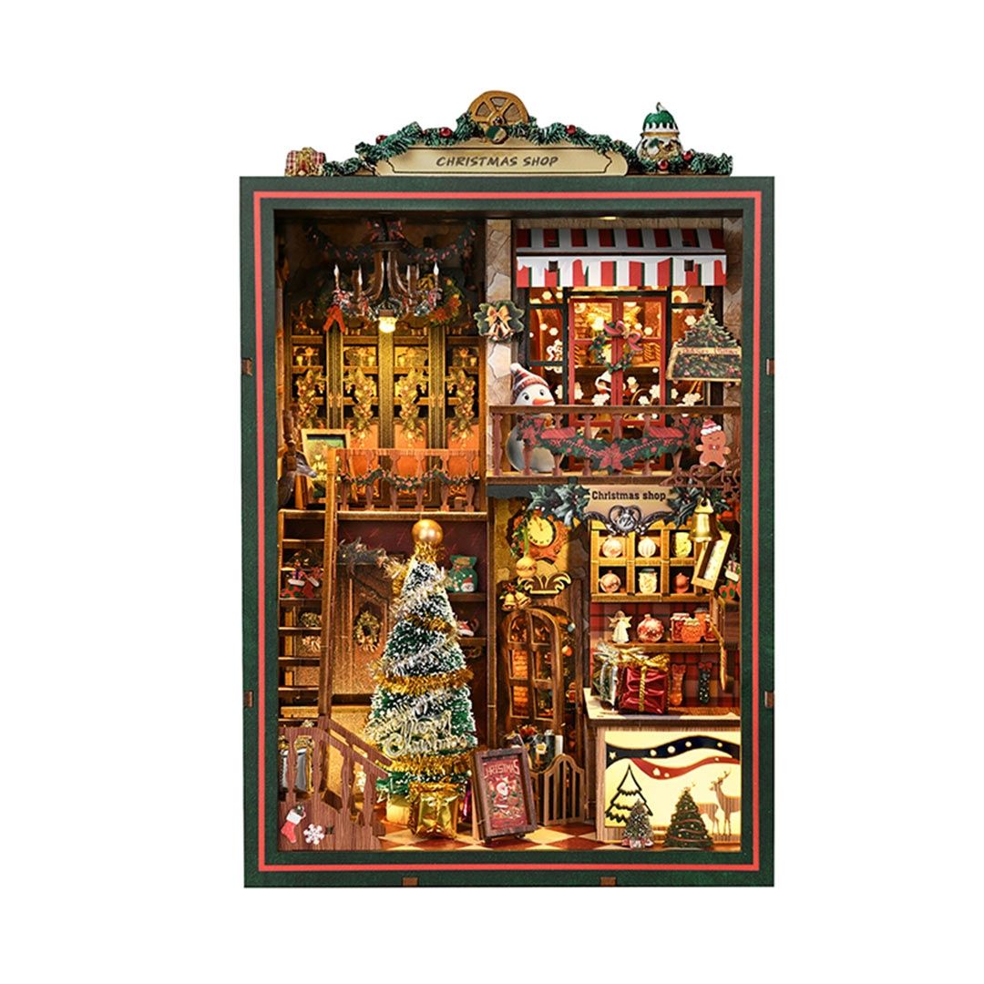 Christmas Shop DIY Wooden Book Nook Kit