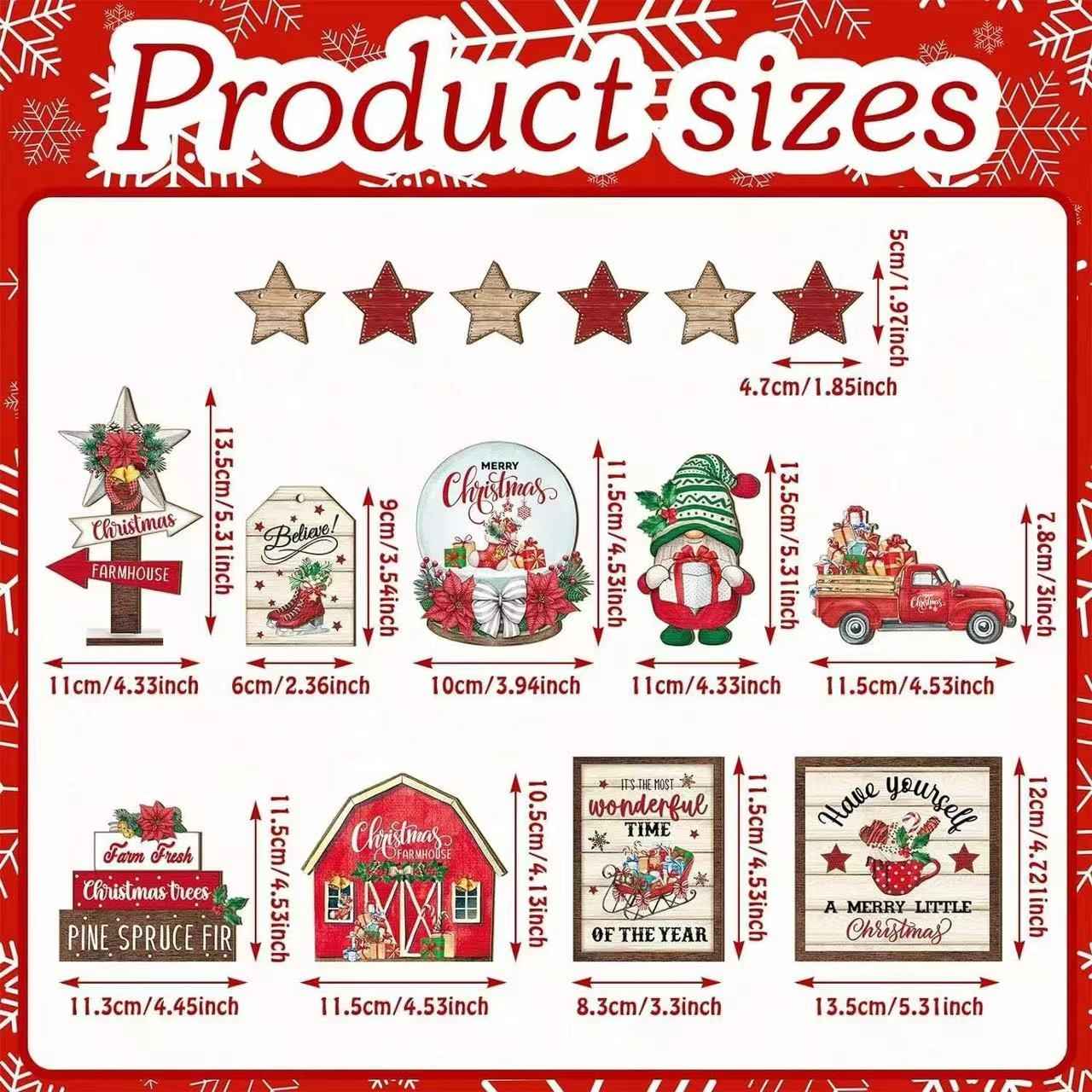 15 PCS Christmas Tiered Tray Decor Set