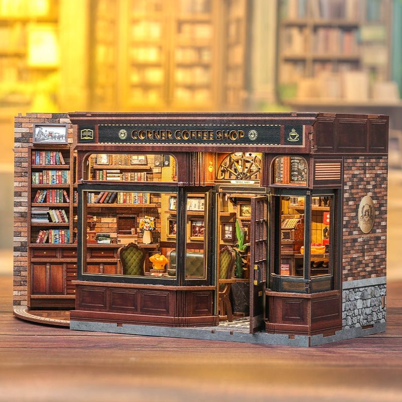Corner Coffee Shop DIY Miniature House Kit