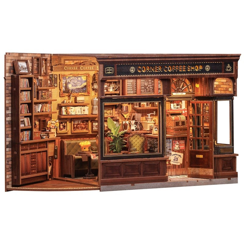 Corner Coffee Shop DIY Miniature House Kit