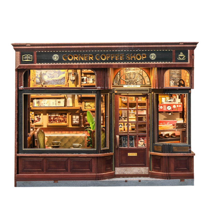 Corner Coffee Shop DIY Miniature House Kit
