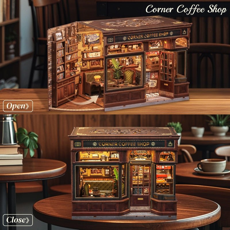Corner Coffee Shop DIY Miniature House Kit