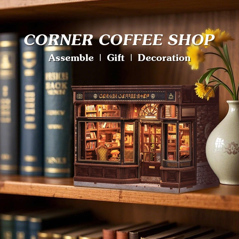 Corner Coffee Shop DIY Miniature House Kit