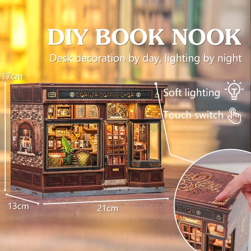 Corner Coffee Shop DIY Miniature House Kit