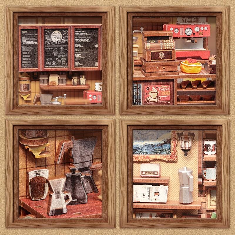 Corner Coffee Shop DIY Miniature House Kit