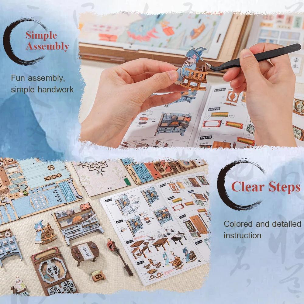 Azure Phoenix Lodge DIY Book Nook Kit