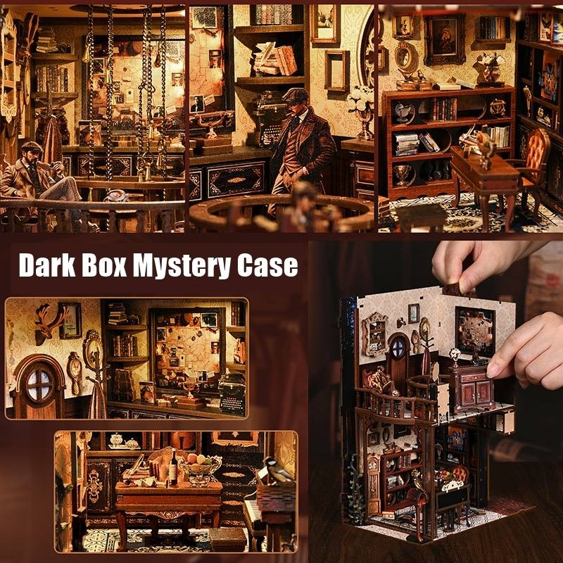 Detective’s Study DIY Book Nook Kit – Dark Box Mystery Case