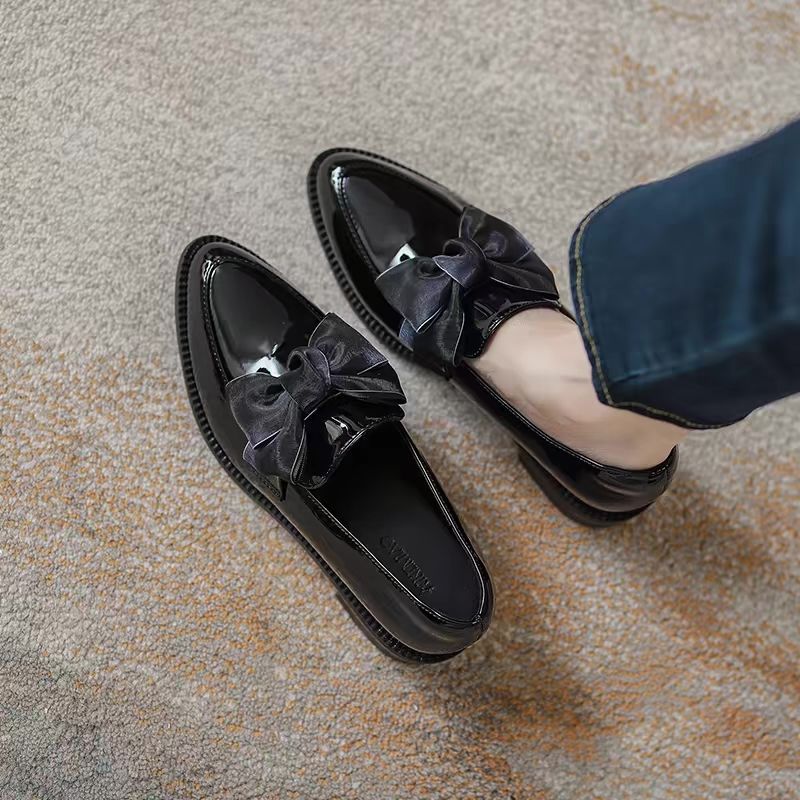 Fashion Casual Bowtie Loafers For Women England Style Ladies Casual Loafers