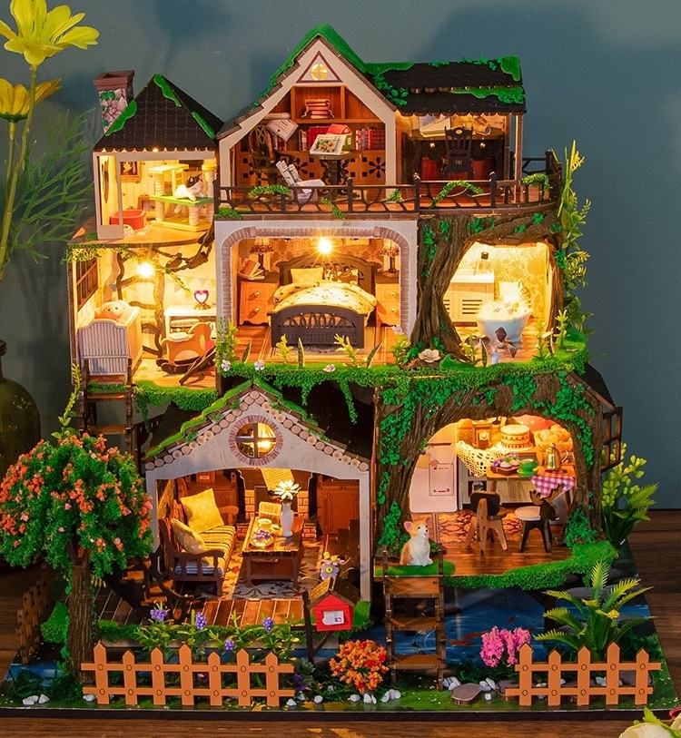 Fairy Tale Forest DIY Miniature House Kit | Large Size Dollhouse