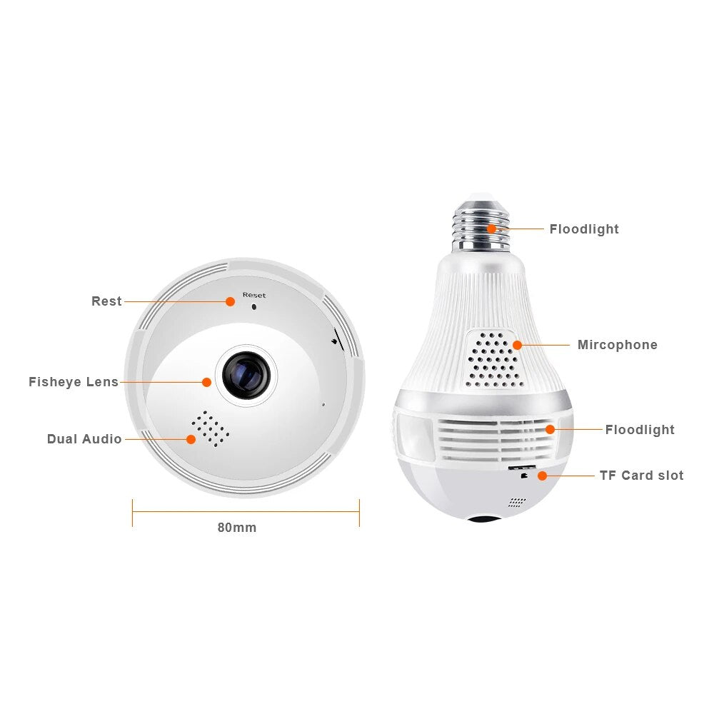 Home Security Wireless Surveillance Camera Light Bulb