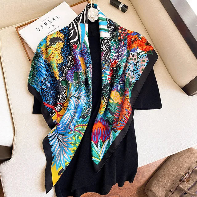 Multi-Colored Premium Quality Luxury Silk Scarf