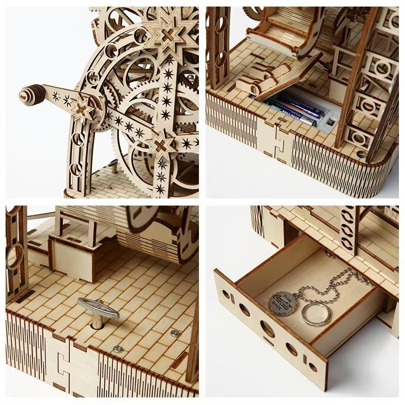 Hand Cranked Ferris Wheel 3D Wooden Puzzle