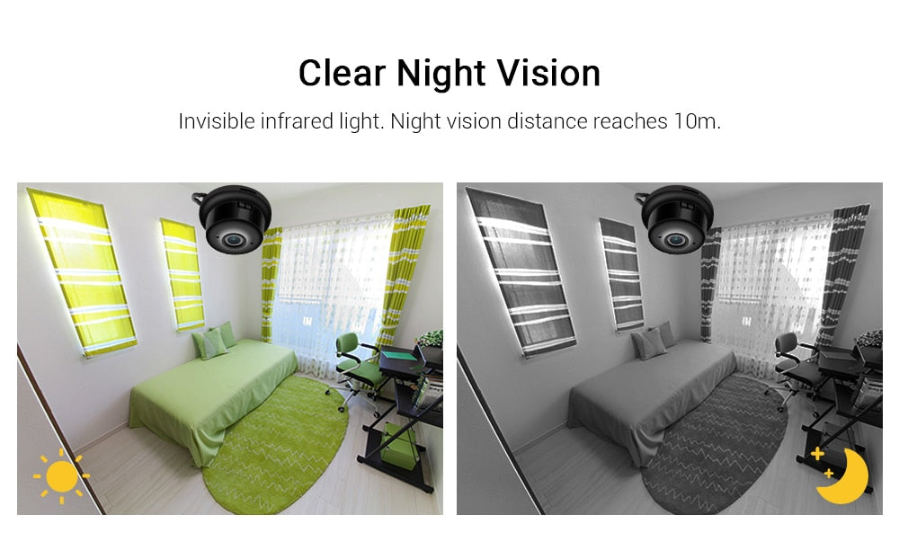 Mini WIFI Camera With Smartphone App and Night Vision Two-way Audio Home Security Camera