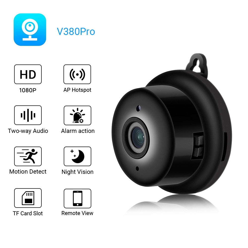 Mini WIFI Camera With Smartphone App and Night Vision Two-way Audio Home Security Camera