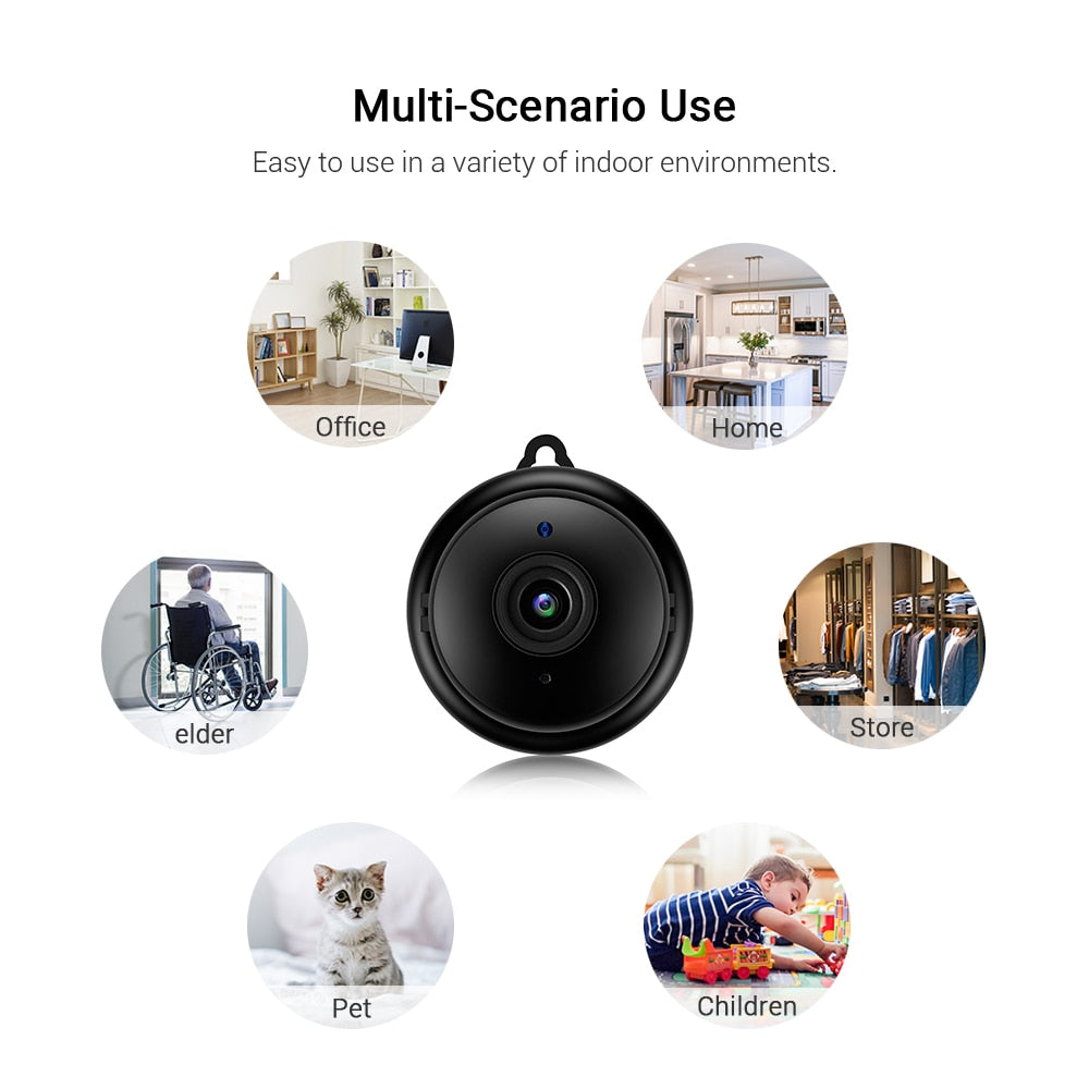 Mini WIFI Camera With Smartphone App and Night Vision Two-way Audio Home Security Camera