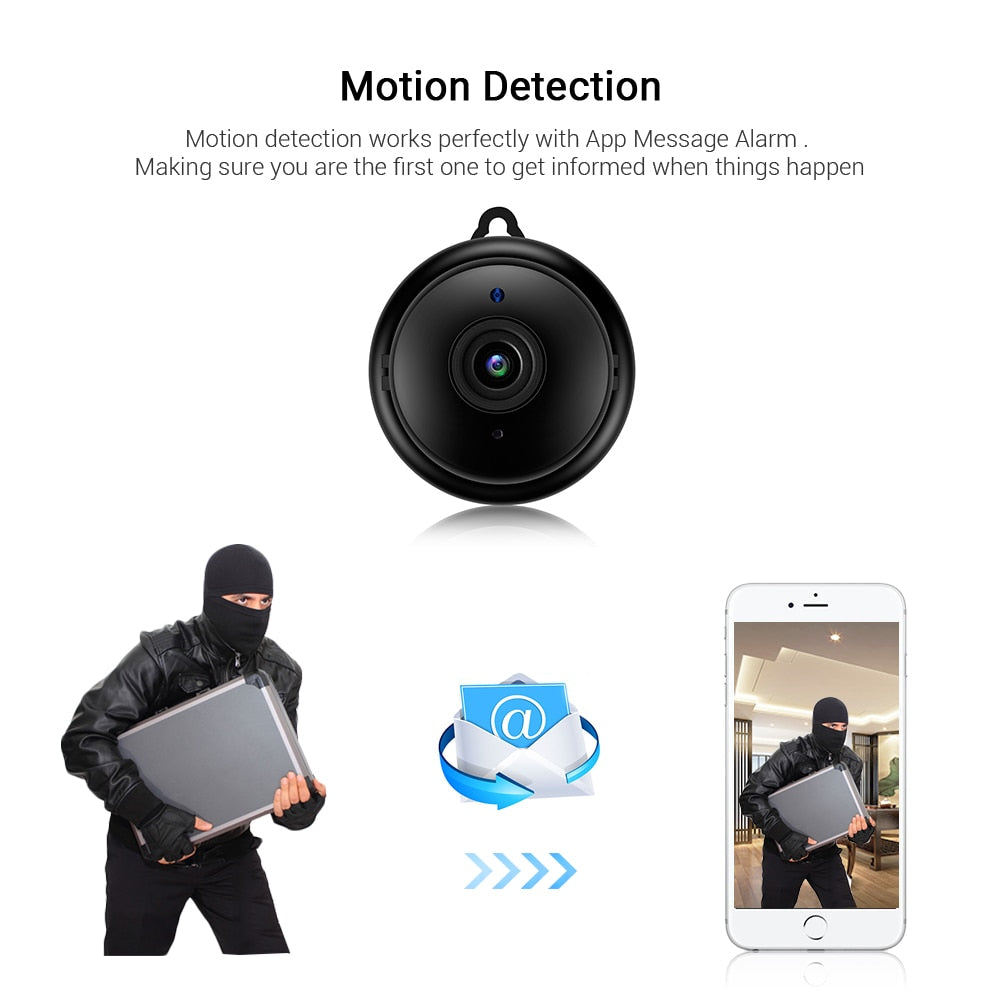 Mini WIFI Camera With Smartphone App and Night Vision Two-way Audio Home Security Camera