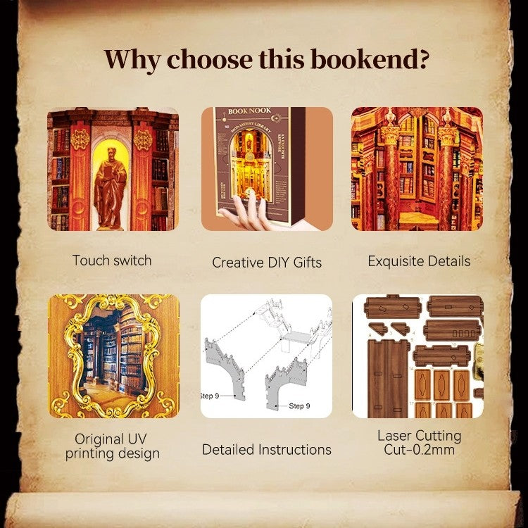 Monastery Library DIY Wooden Book Nook Kit