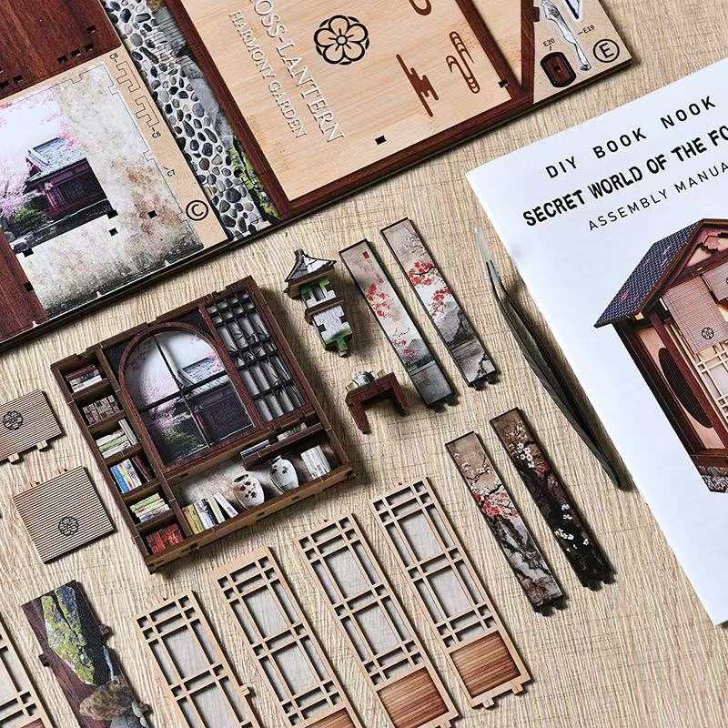 Moss Lantern Zen Garden DIY Book Nook Kit