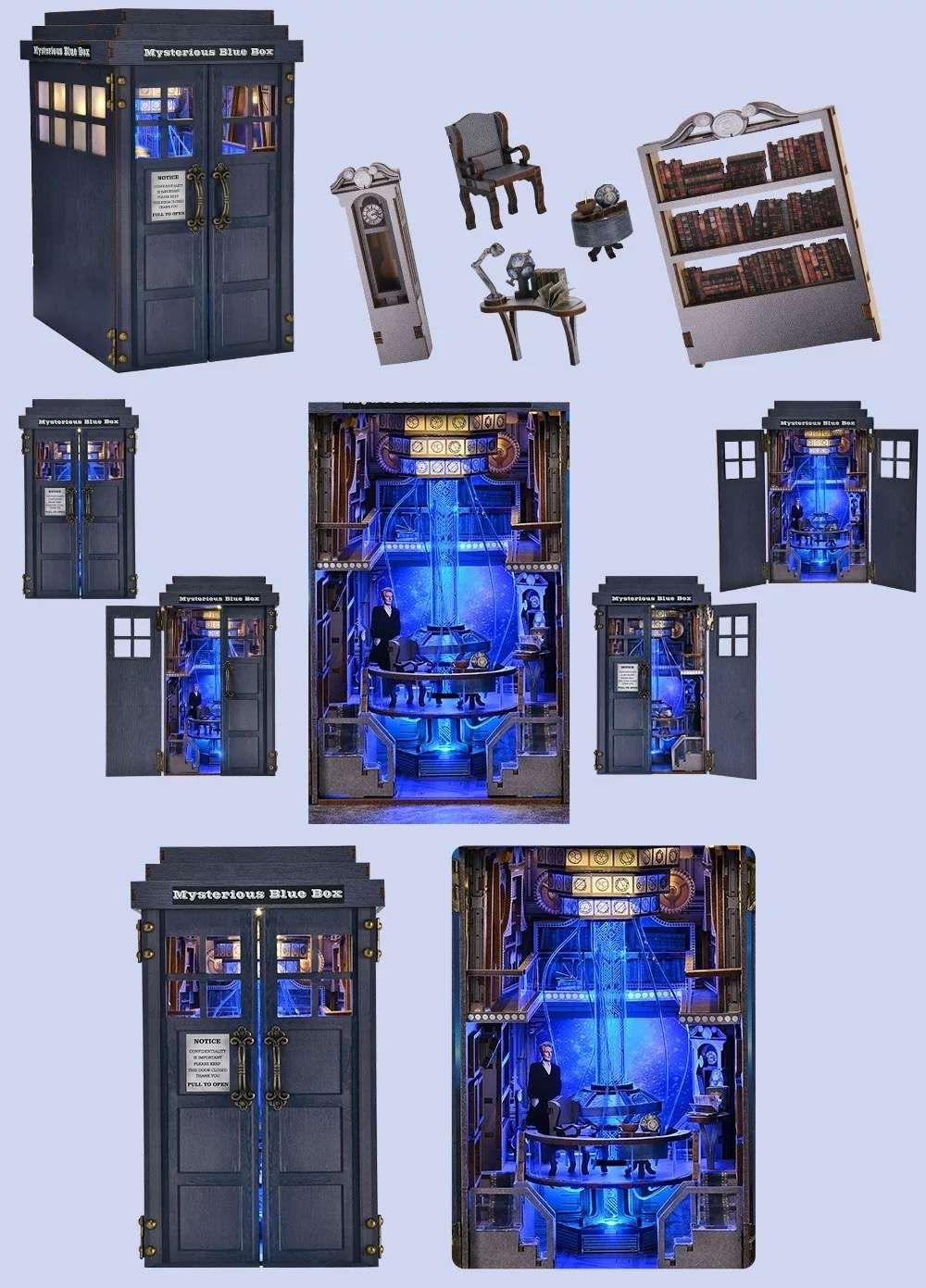 Mysterious Blue Box DIY Book Nook Kit