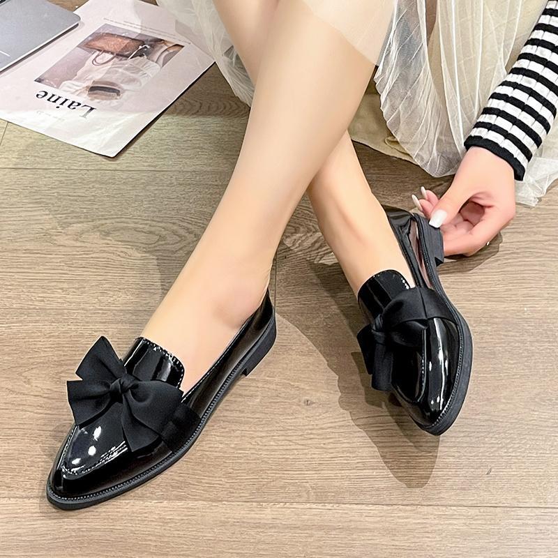Fashion Casual Bowtie Loafers For Women England Style Ladies Casual Loafers