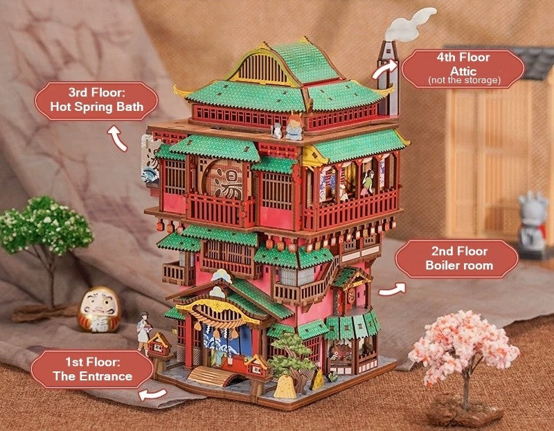 Onsen Saga DIY Miniature House Kit | Japanese Bathhouse