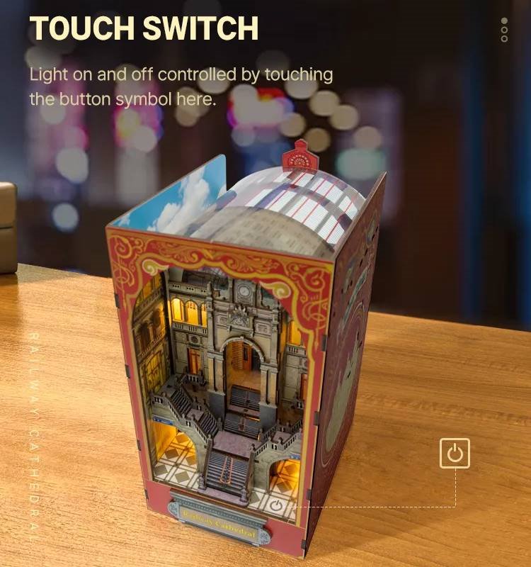 Railway Cathedral | DIY Book Nook Kit | Bookend in Double Scenes