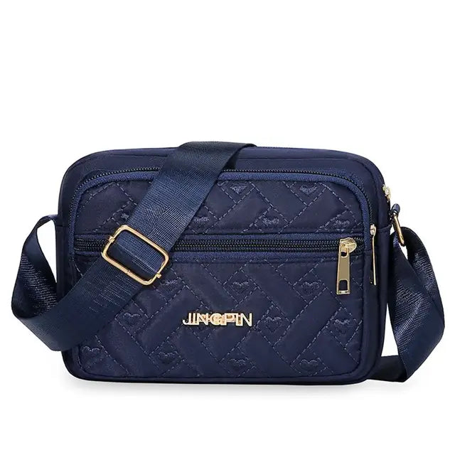 Embroidery Women's Zipper Handbag Fashionable Oxford Cloth Shoulder Bag