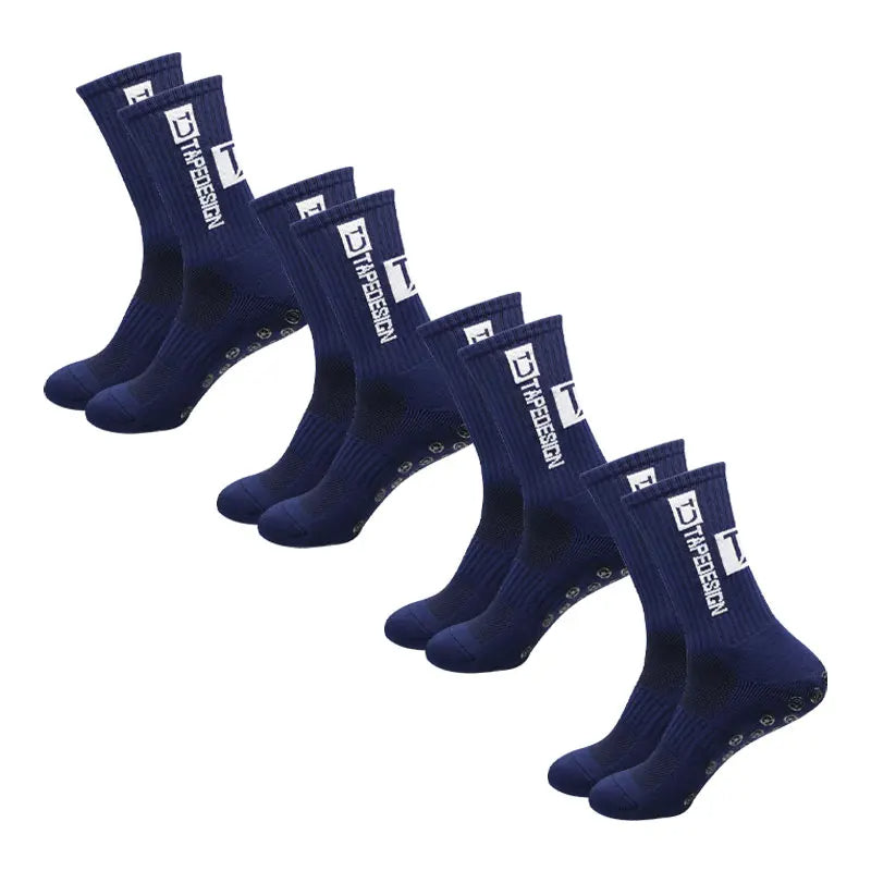 4 Pairs Soccer Socks Sports Grip Rubber Anti-slip Socks