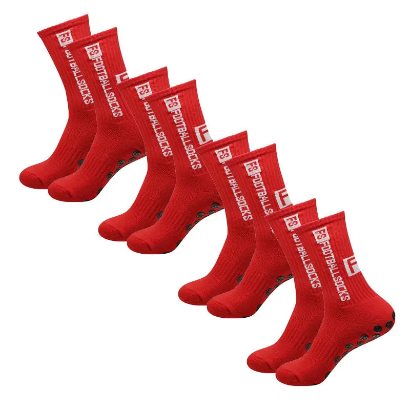 4 Pairs Soccer Socks Sports Grip Rubber Anti-slip Socks