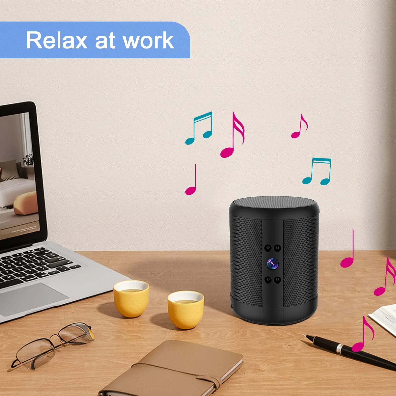 1080P Wireless Mini IP Camera Two Way Night Vision Audio Bluetooth Speaker