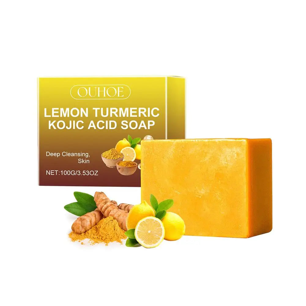 Lemon Turmeric Kojic Acid Soap Natural Brightening Face Skin Care