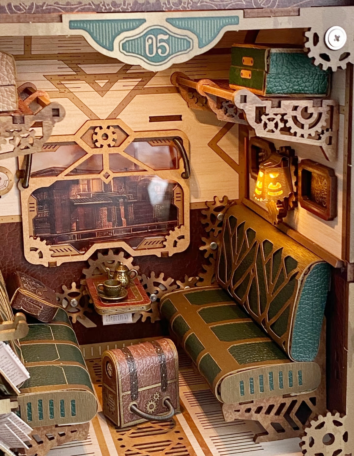 Steampunk Fantasy | Infinite Train Cabin DIY Book Nook Kit | Motion Scene