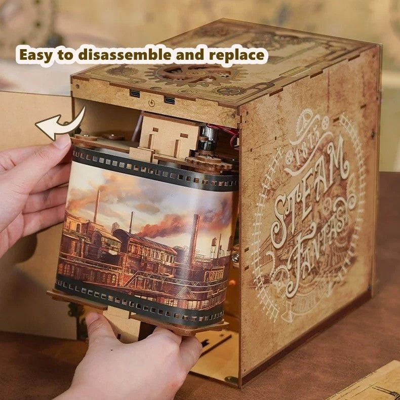 Steampunk Fantasy | Infinite Train Cabin DIY Book Nook Kit | Motion Scene