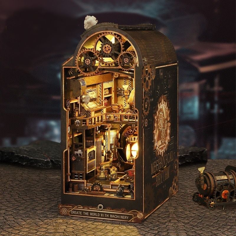 Steampunk World DIY Book Nook Kit | Vintage Mechanical-Punk