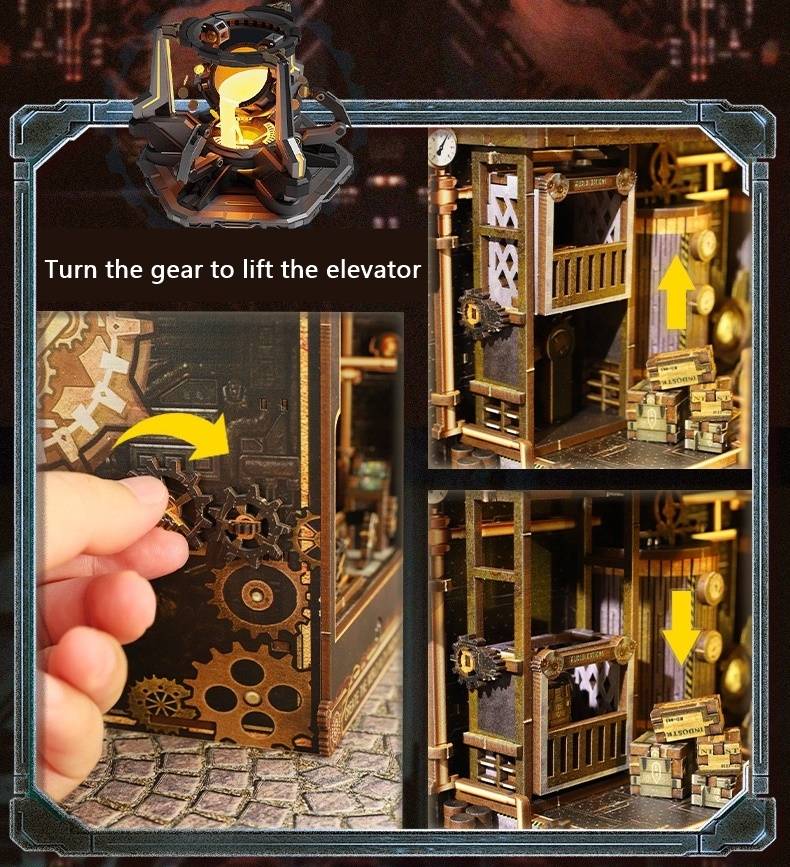 Steampunk World DIY Book Nook Kit | Vintage Mechanical-Punk