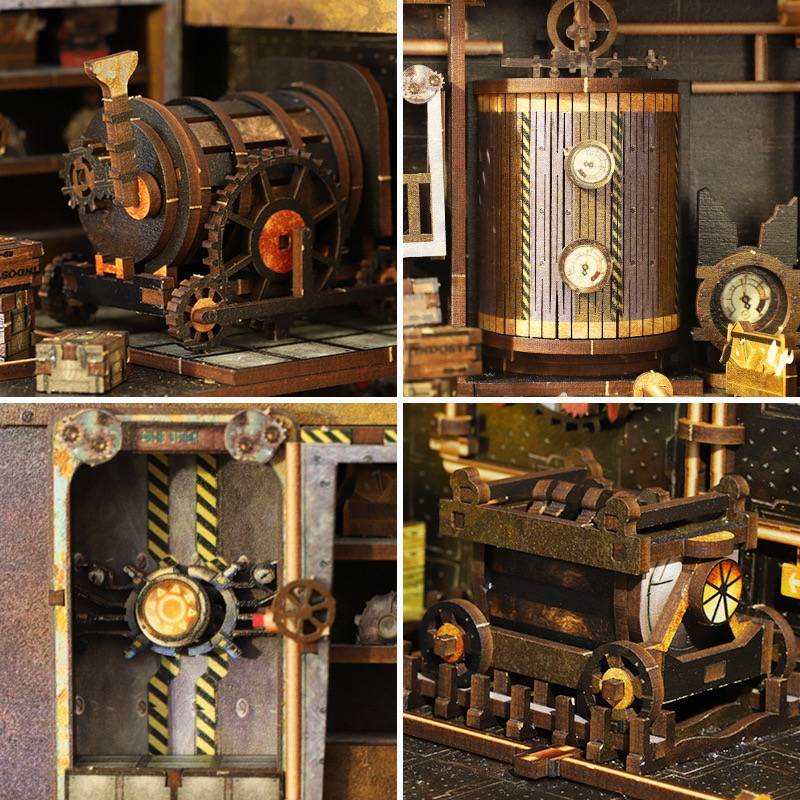 Steampunk World DIY Book Nook Kit | Vintage Mechanical-Punk