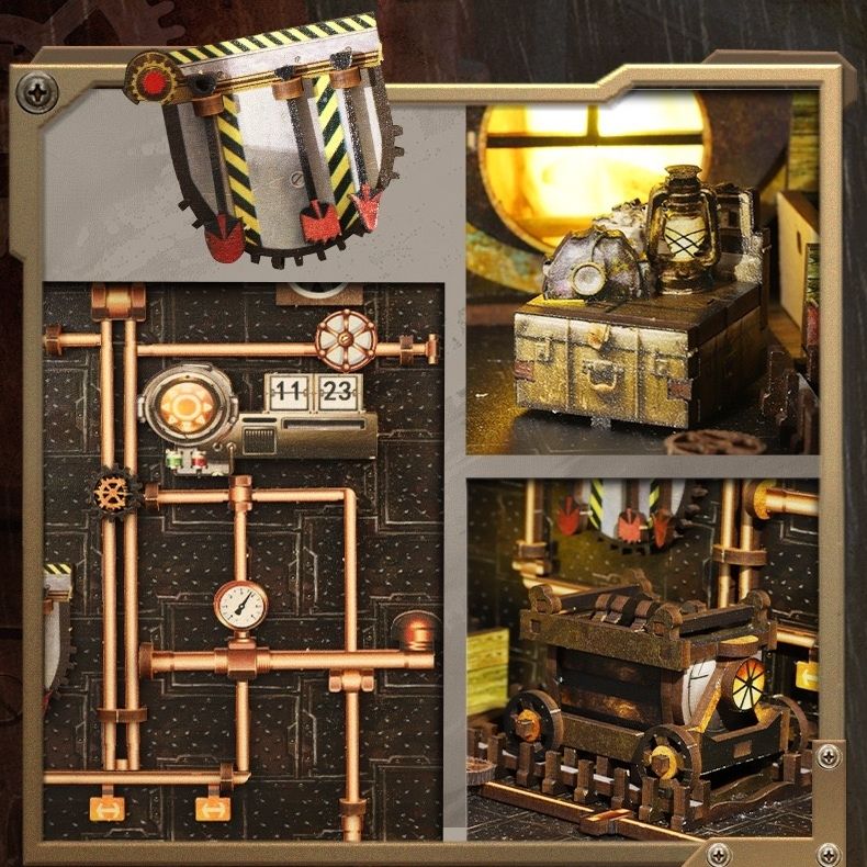 Steampunk World DIY Book Nook Kit | Vintage Mechanical-Punk