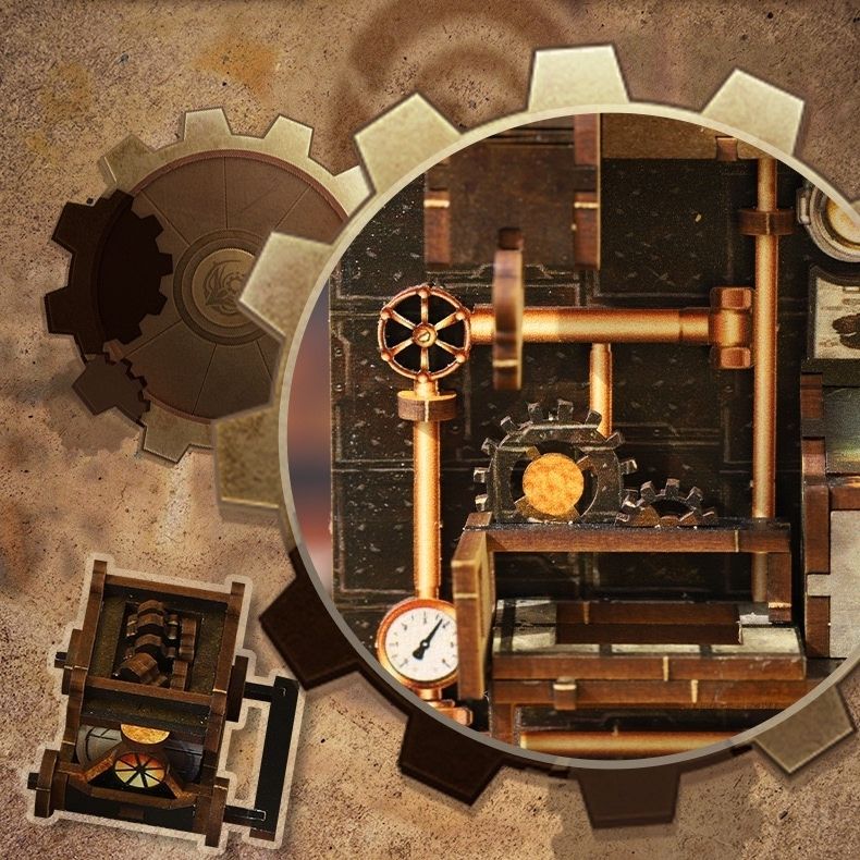Steampunk World DIY Book Nook Kit | Vintage Mechanical-Punk