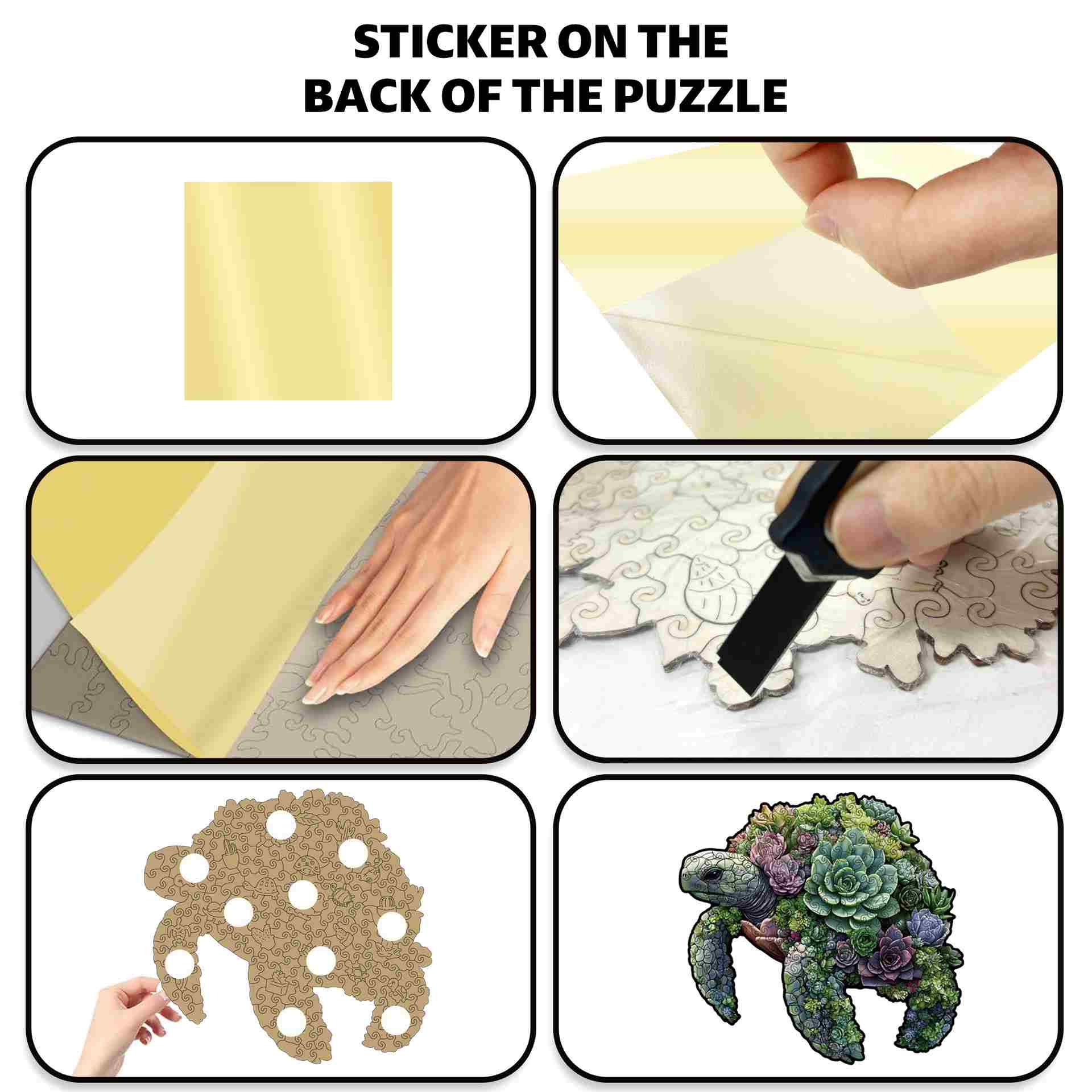 Succulent Turtle Wooden Jigsaw Puzzle