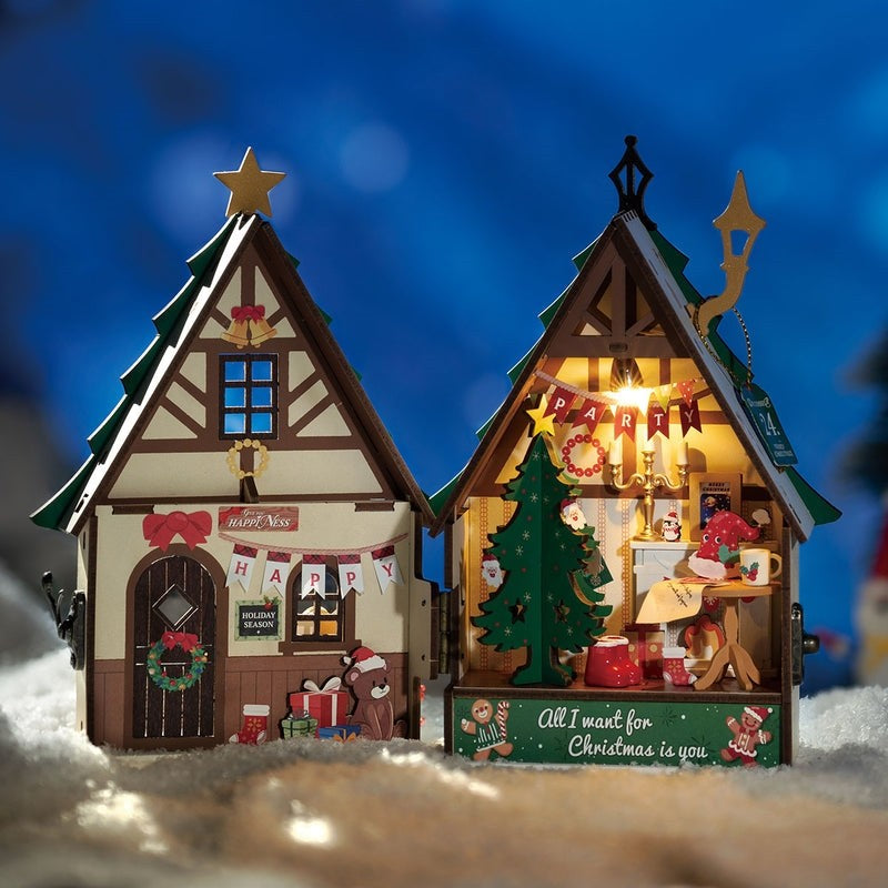Twinkling Christmas House DIY Miniature House Kit