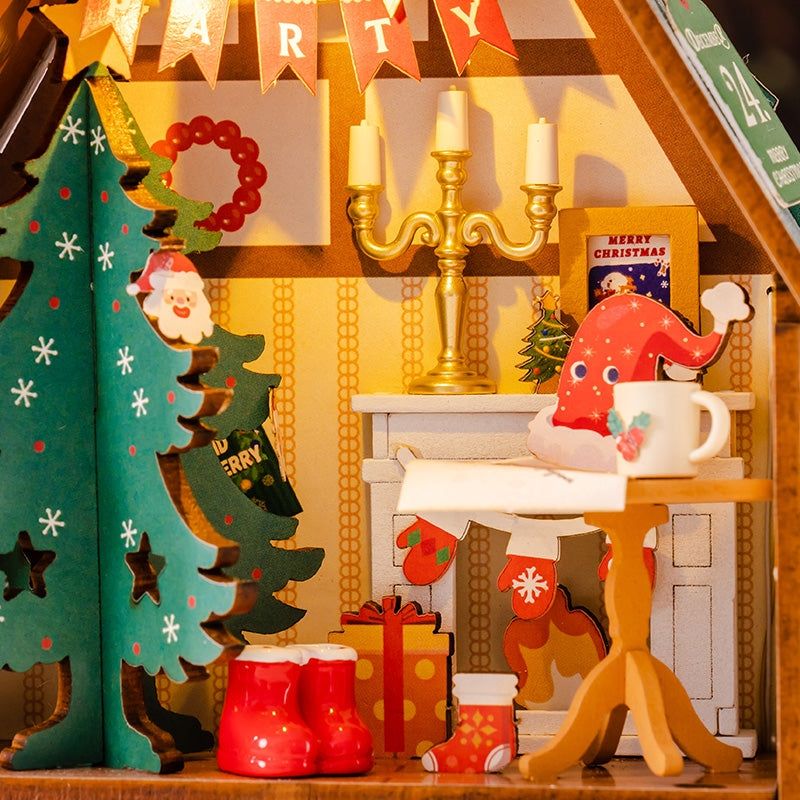 Twinkling Christmas House DIY Miniature House Kit