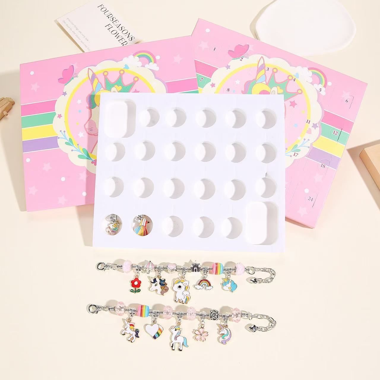 Unicorn Advent Calendar Christmas Countdown Bracelet Set