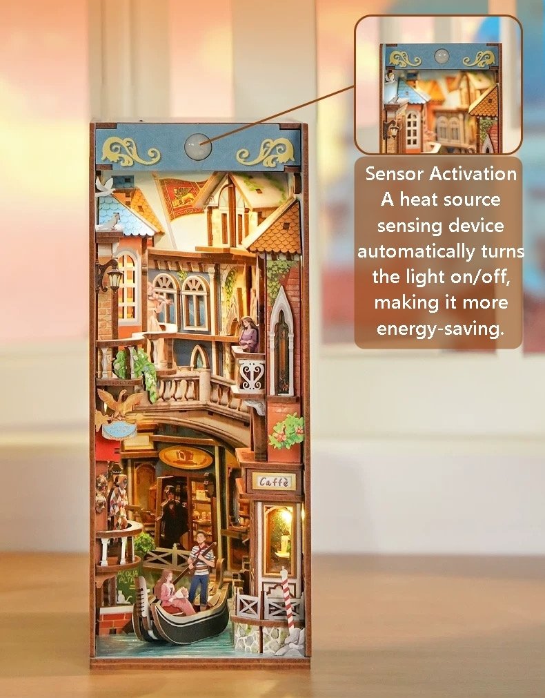 Venetian Dreams DIY Book Nook Kit | Miniature Bookshelf Insert