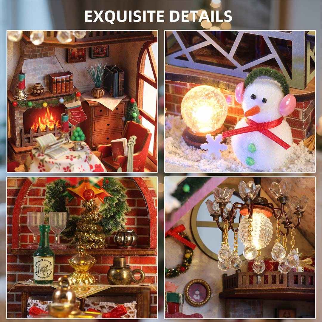 Warm Christmas Lodge DIY Miniature House Kit
