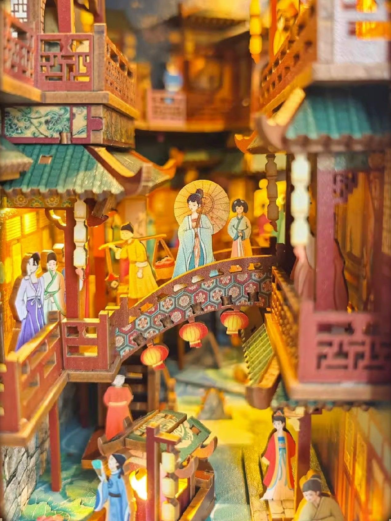 Ancient Chinese Night Market DIY Book Nook Kit
