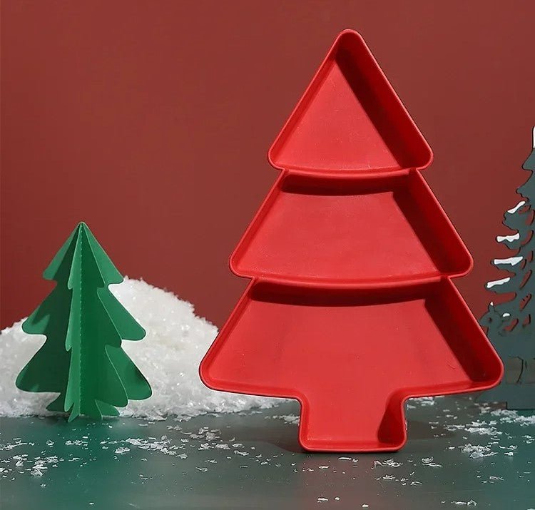 Christmas Tree-Shaped Snack Plates - Set of 4 – Perfect for Candy, Nuts, Fruits, and Desserts at Parties & Holidays