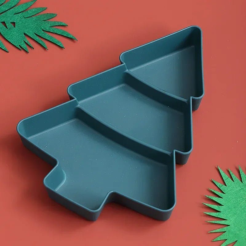 Christmas Tree-Shaped Snack Plates - Set of 4 – Perfect for Candy, Nuts, Fruits, and Desserts at Parties & Holidays